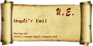 Ungár Emil névjegykártya